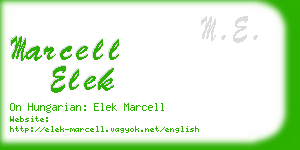 marcell elek business card